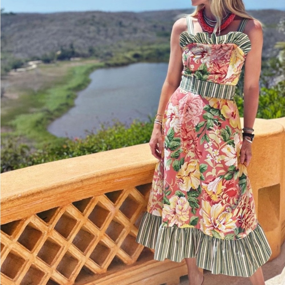Buru Floral Green and Pink dress